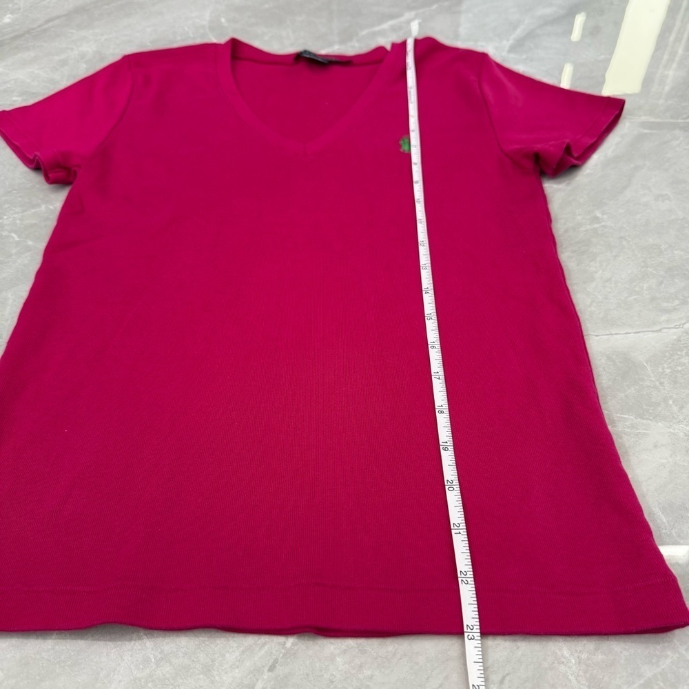 Women’s Ralph Lauren V-Neck Short Sleeve Shirt 100% Cotton Large - Picture 14 of 14